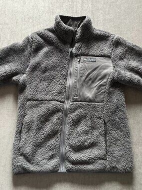 Columbia Sherpa Fleece Full Zip Jacket Women Small Gray Outdoor Hiking Pockets